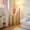 Gulches Floor Metal Vases Decorated White Metal vases Set of 3 gorgeous home decoration large glazed metal vases 25.2in/29.33in/34.25in height - 4 of 4