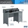 Anybear Grey Classic Office Desk with Storage - 3 of 4