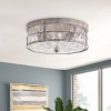 Dewdrop Vintage Flush Mount Ceiling Light Fixture Industrial Silver with Rippled Glass for Kitchen Dining Entryway - 2 of 4