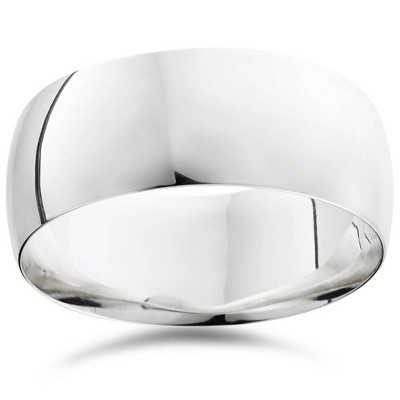Pompeii3 9mm Dome High Polished Wedding Band 14K White Gold