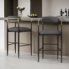 Barstools Set of 2, Counter Height Upholstered Bar Stools with Backs and Iron Legs for Kitchen Island - Leovsnove - 3 of 4