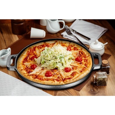 Black Cast Iron 12-Inch Skillet Pan with Dual Handles