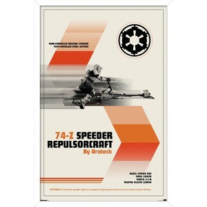 Trends International Star Wars: Moving At Lightspeed - Speeder Bike Framed Wall Poster Prints - 1 of 4