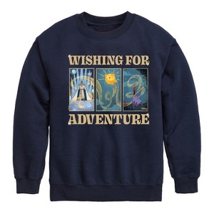 Boys' - Disney - Wishing For Adventure Grid Graphic Long Sleeve Fleece Sweatshirt - 1 of 4