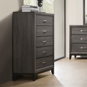 31" Engineered Wood Contemporary Two-Tone dressers Chest with Wooden Legs and Nickel Bar Pulls - 1 of 4