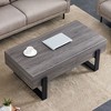 NicBex Modern Rectangle Coffee Table with Black Metal Legs,Wooden Center Table for Living Room,Living Room Furniture - 2 of 4