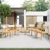 Teak-Look Acacia Outdoor Armchairs with White Rope Weave, Stylish Patio Dining Chairs with Armrests for Balcony or Garden-Maison Boucle - 2 of 4