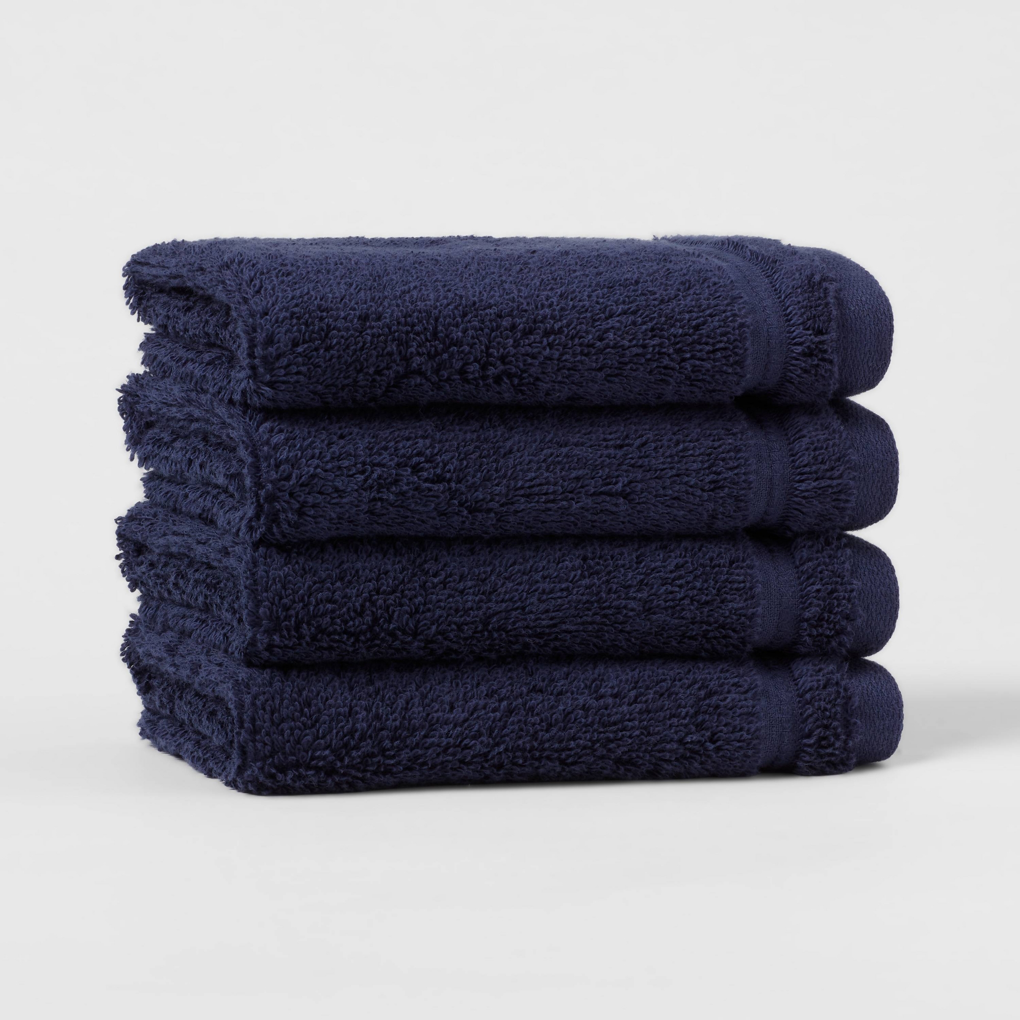 4pk Total Fresh Antimicrobial Washcloth Set Navy - Threshold™