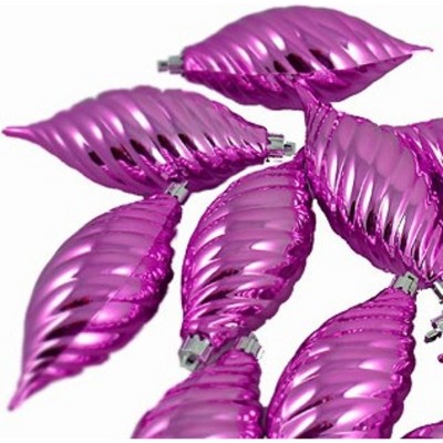 Vickerman 12ct Purple and Silver Shiny Shatterproof Christmas Finial Ornaments 4.75" (120mm)