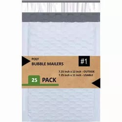 Link Size #1 7.25"x12" Poly Bubble Mailer Self-Sealing Waterproof Shipping Envelopes Pack Of 10/25/50/100