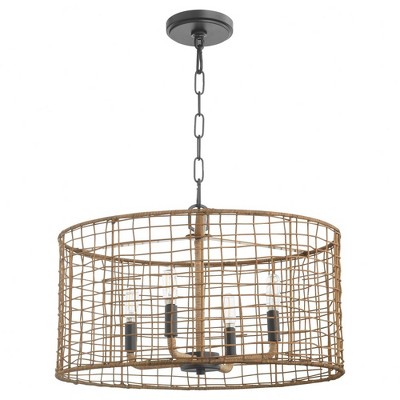 Quorum Lighting Abaca 4 - Light Pendant in  Matte Black