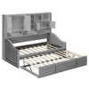 Twin Size Upholstered Daybed with LED Armrest Lights, Storage Shelves & Cabinets, Pull-Out Lift-Up Twin Trundle - 4 of 4