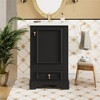 KWPZQEB 20"Bathroom Vanity with Ceramic Sink, Bathroom Cabinet with Soft Close Door, Adjustable Shelf & Door-Mounted Storage Rack, Space-Saving Design - 2 of 4
