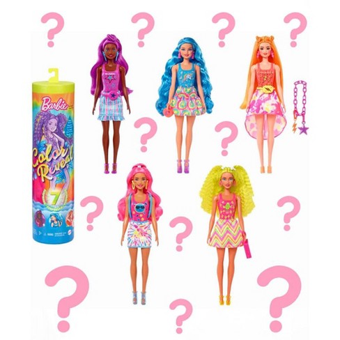 Barbie - Color ! Skin & Clothes Color Changing Doll Neon Themed Funky Tie-dye Series : Target