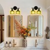 DAKAFUL Vintage Bathroom Vanity Light,with Textured Glass Shades,Vanity Fixture,Wall Sconce for Bathroom Mirror/Bedroom/Hallway - 3 of 4