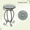Costway Mosaic Outdoor Round End Table with Weather Resistant Ceramic Tile Tabletop - 3 of 4