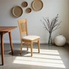 East West Furniture, Vancouver Linen Fabric Seat Dining Chairs - Oak Finish set of 2 - 3 of 4