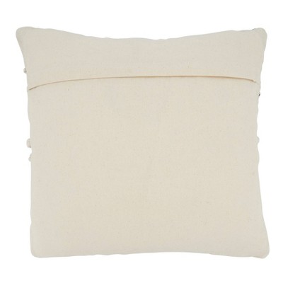 Blue Cotton Chindi Fringe Square Throw Pillow