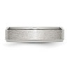 Black Bow Jewelry 6mm Stainless Steel Brushed Center Ridged Edge Standard Fit Band - 3 of 4