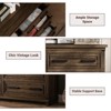 6 Drawer Dresser, Farmhouse Chest of Drawers, Wooden Dresser for Bedroom with Metal Handle, Storage Organizer for Living Room, Entryway - 4 of 4