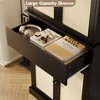 69-inch Tall Pantry Cabinet, Rattan Pantry Storage, Adjustable Shelves, Freestanding Cupboard with Drawer for Bathroom, Dining Room, Living Room - 4 of 4