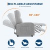 Recliner Chair, Linen Fabric Manual Recliner with Side Pocket, High Backrest, Thick Cushion, Adjustable Push Back Recliner - 4 of 4