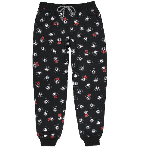 Disney Womens Minnie And Mickey Mouse Head Toss Jogger Pajama