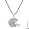 Steeltime 24" Men's stainless steel and simulated diamonds football helmet pendant - 3 of 4