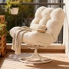 360° Swivel Rattan Papasan Chair, Oversize Plush Lounge Chair with Metal Rocking Base, 6.3" Thick Comfortable Cushion, Winter Cozy Seat - 3 of 4