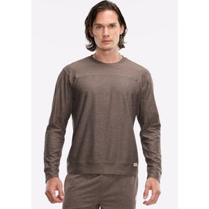 Peloton Men's Dreamblend Curved Yoke Pullover, Cocoa - 1 of 4