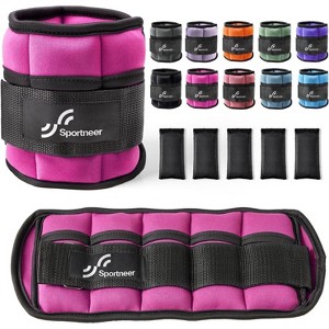 Adjustable Ankle Weights 1 Pair 2 4 6 8 10 Lbs Leg Weight Straps for Women Men - 1 of 4