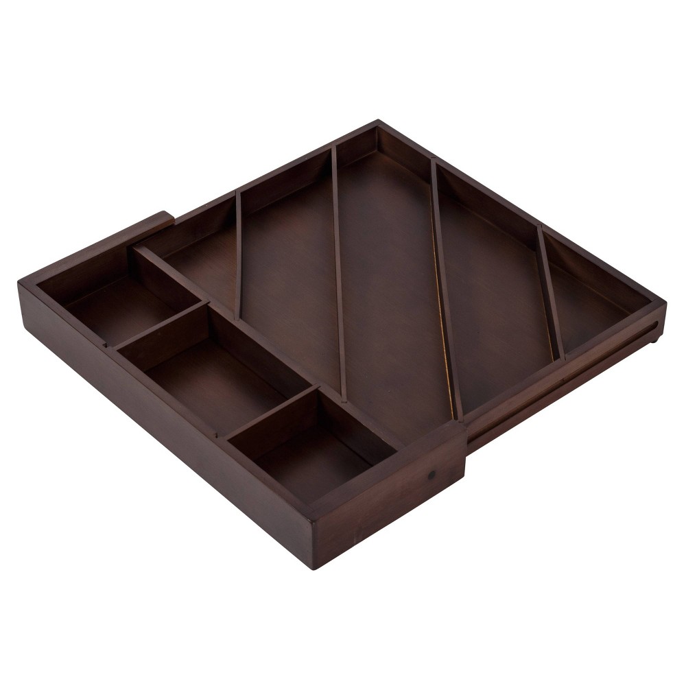 Honey-Can-Do Bamboo Diagonal Drawer Organizer - Walnut