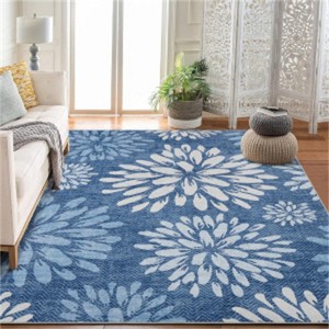 Fulvari Area Rug Non-Slip Floral Washable Living Room Throw Small Stain Resistant Rugs Low-Pile Rugs Boho Rugs - 1 of 4
