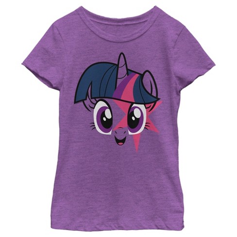 Girl's My Little Pony Twilight Sparkle Face T-Shirt - Purple Berry - Large