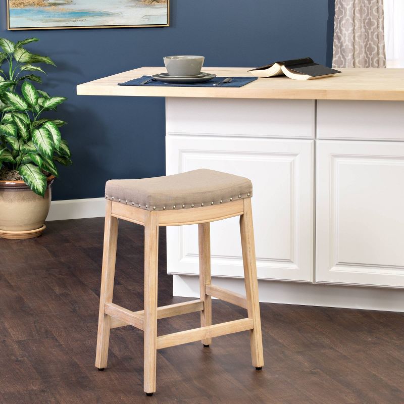 26" Blake Backless Counter Height Barstool with Nailheads - HomePop, 3 of 5
