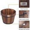 VINGLI 3 PCS Large Wooden Planter Barrel Set, 11.5"(Dia)- 18"(Dia) Real Wood Indoor/Outdoor Flower Pot - 4 of 4