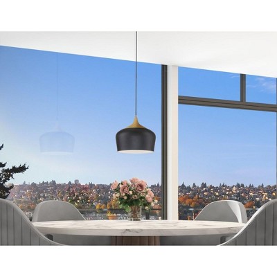 Vintage Globe Black Glass 14" Pendant Light with Incandescent LED