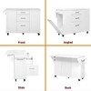 Rbied Wood Kitchen Cart with Tilt Trash Can Cabinet, Pull Out Cabinet Organizer, Drop Leaf, 2 Drawers - 4 of 4