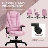 TiramisuBest 6-Point Vibrating & Heated Pink Office Chair with Reclining Backrest, Armrests and Remote - 2 of 4
