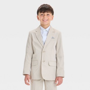 Boys' Suit Jacket - Cat & Jack™ Off-White - 1 of 3