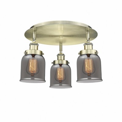 Bell - 3 Light Flush Mount In Art Deco Style-9.25 Inches Tall and 16.75 Inches Wide