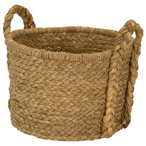 Household Essentials Large Wicker Storage Basket with Braided Handles - 1 of 4