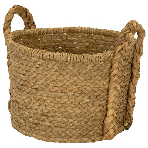 Household Essentials Large Wicker Storage Basket with Braided Handles - image 1 of 4