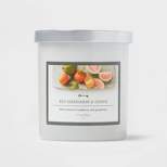 Lidded Milky Glass Jar Red Mandarin and Guava Candle - Threshold™