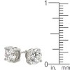 Slickblue Sterling Silver Rhodium Stud Earrings, 3.91ct Cubic Zirconia, 6.5mm, Classic Design for Women - 3 of 3