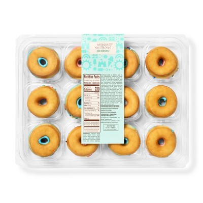Summer Unicorn Iced Mini Donuts - 8oz/12ct - Favorite Day™