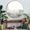 MAYEERTY Hanging Mirror Aluminum Alloy Thin Edge Black Round 35x35x1in - 2 of 4