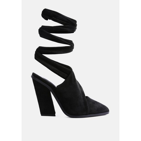 Mama Fav Lace Up Block Heel Mules - image 1 of 4