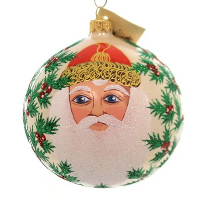 Christina's World Pasha Santa Ornament Ball Holly Berries  -  Tree Ornaments