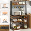 LOVMOR Bakers Rack with Power Outlet, Microwave Stand with Storage, Kitchen Free-Standing-Baker-Racks and Shelves Coffee Bar - 3 of 4